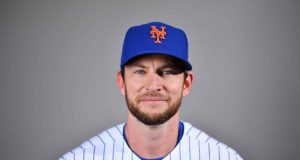PORT ST. LUCIE, FLORIDA - FEBRUARY 20: Jed Lowrie #4 of the New York Mets poses for a photo during Photo Day at Clover Park on February 20, 2020 in Port St. Lucie, Florida.
