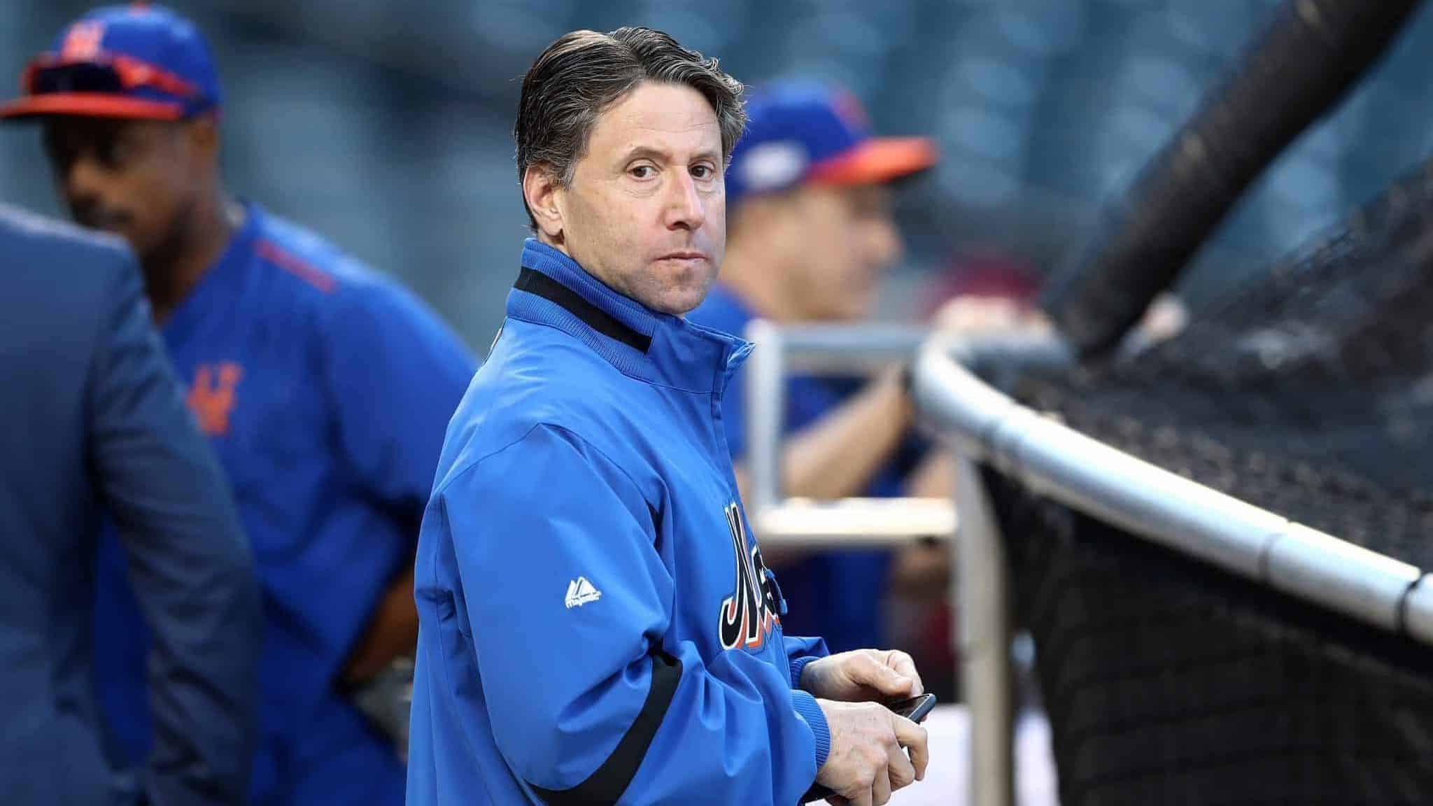 NEW YORK, NY - OCTOBER 05: Jeff Wilpon, COO of the New York Mets, looks on prior to their National League Wild Card game against the San Francisco Giants at Citi Field on October 5, 2016 in New York City.