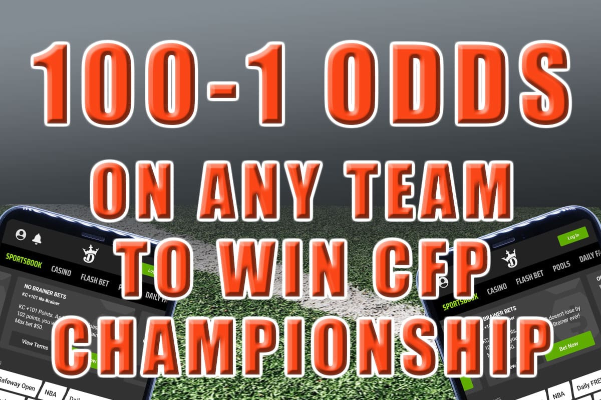draftkings sportsbook promo 100-1 odds any college football team win title