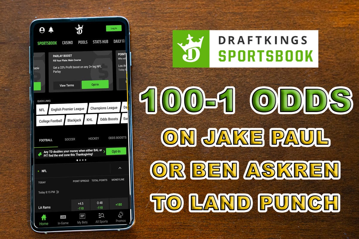 draftkings sportsbook 100-1 odds paul
