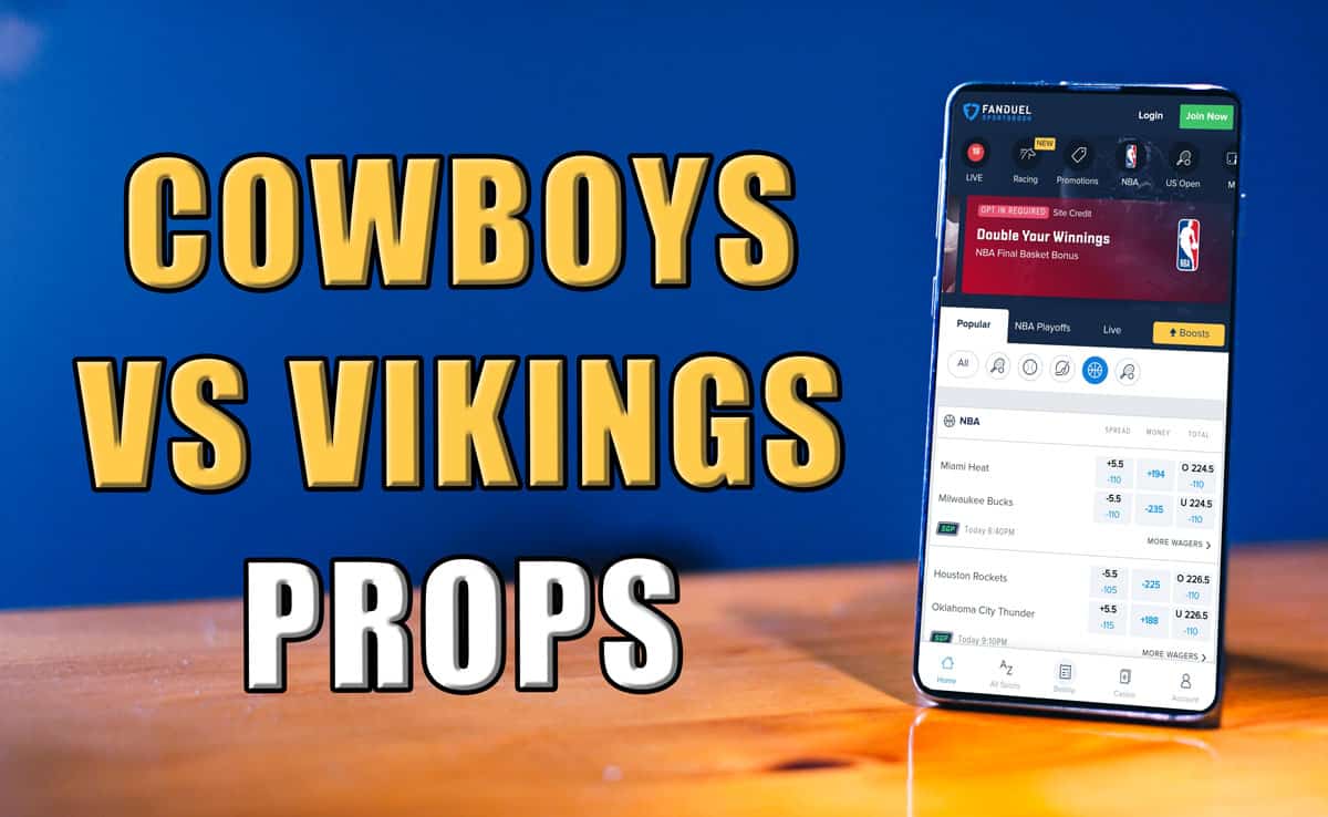 cowboys vikings player props picks