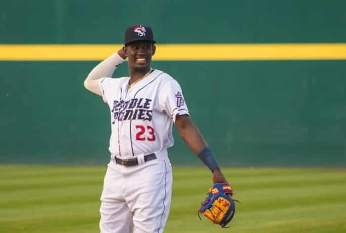 2 Players Weekend Rumble Ponies Game Worn Jersey Size 46 (Ronny Mauricio -  El Chimy)