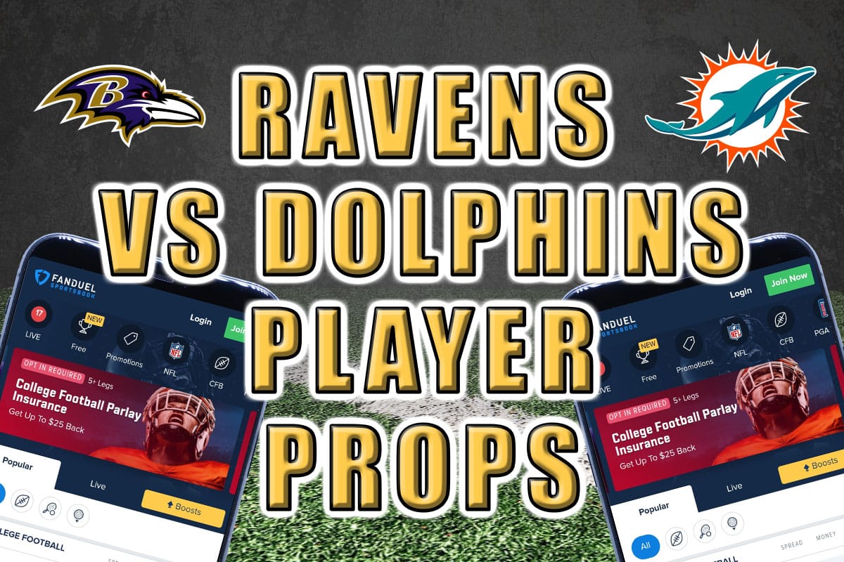 ravens dolphins player props