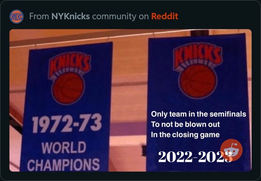 Knicks Have This Banner To Hang At Madison Square Garden Next Year