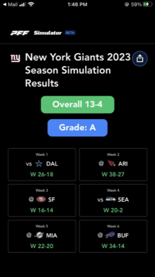 giants 2023 pff simulation