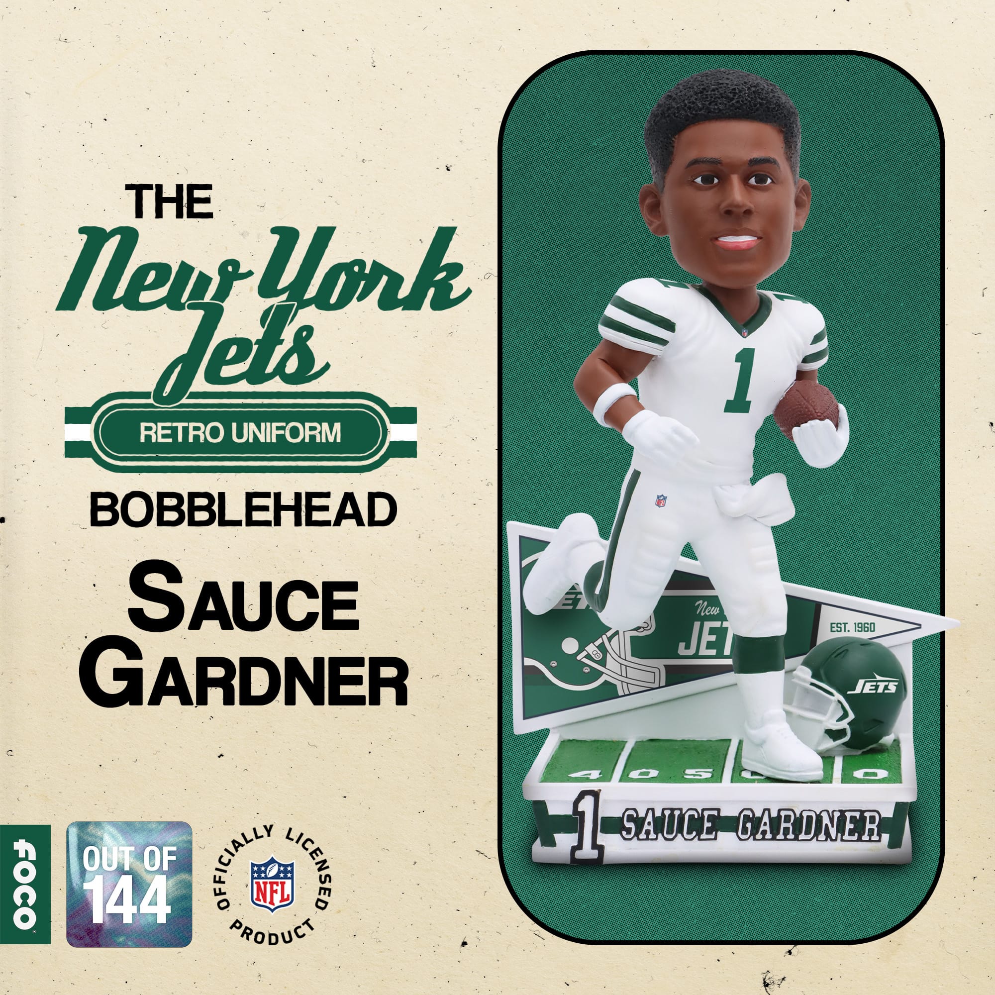 New York Jets: Sauce Gardner 2022 - Officially Licensed NFL